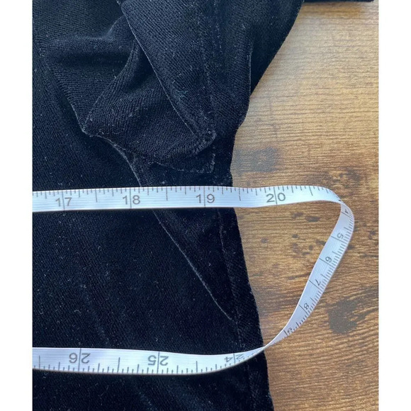 Zara Basic Womens M Black V Neck Lace Trim Velvet Festival Blouse - Picture 5 of 11
